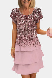 Tamara Λουλουδάτο Φόρεμα από Σατέν με Επίπεδα