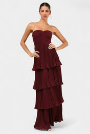 June Φόρεμα με Βολάν και Ντεκολτέ Καρδιά