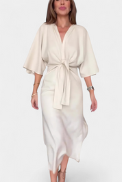 Ainhoa Φόρεμα Καθημερινό με Κόμπο Μπροστά και Ντεκολτέ