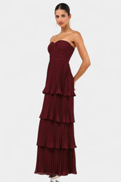 June Φόρεμα με Βολάν και Ντεκολτέ Καρδιά