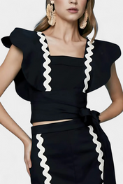 Fabiana Κομψό Τοπ με Βολάν και Αντίθετες Ραφές