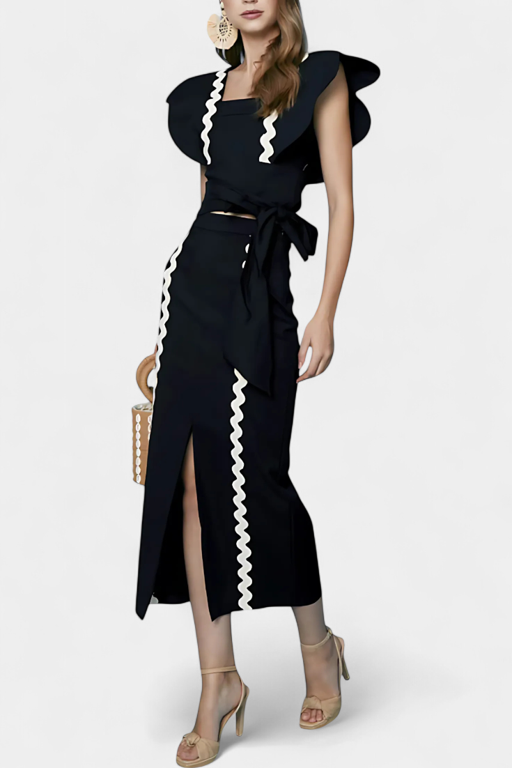 Fabiana Κομψό Τοπ με Βολάν και Αντίθετες Ραφές