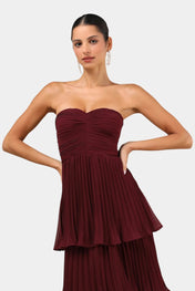 June Φόρεμα με Βολάν και Ντεκολτέ Καρδιά