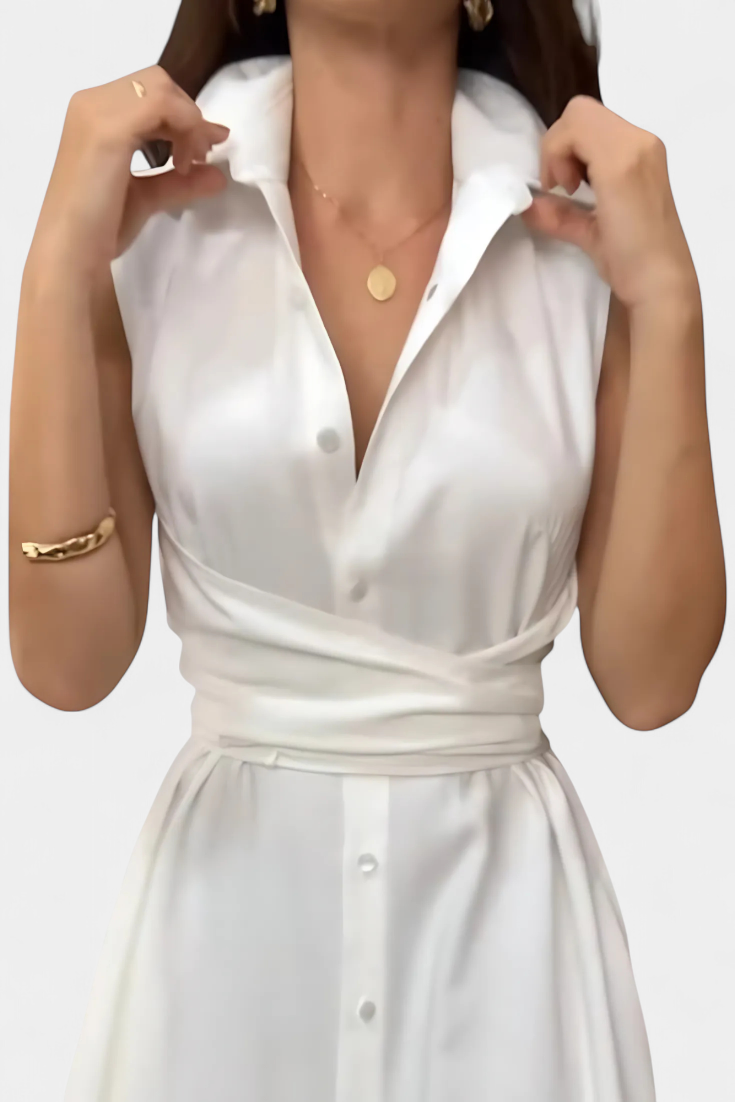 Meryl Πουκαμισοφόρεμα με Κουμπιά και Ρυθμιζόμενη Ζώνη