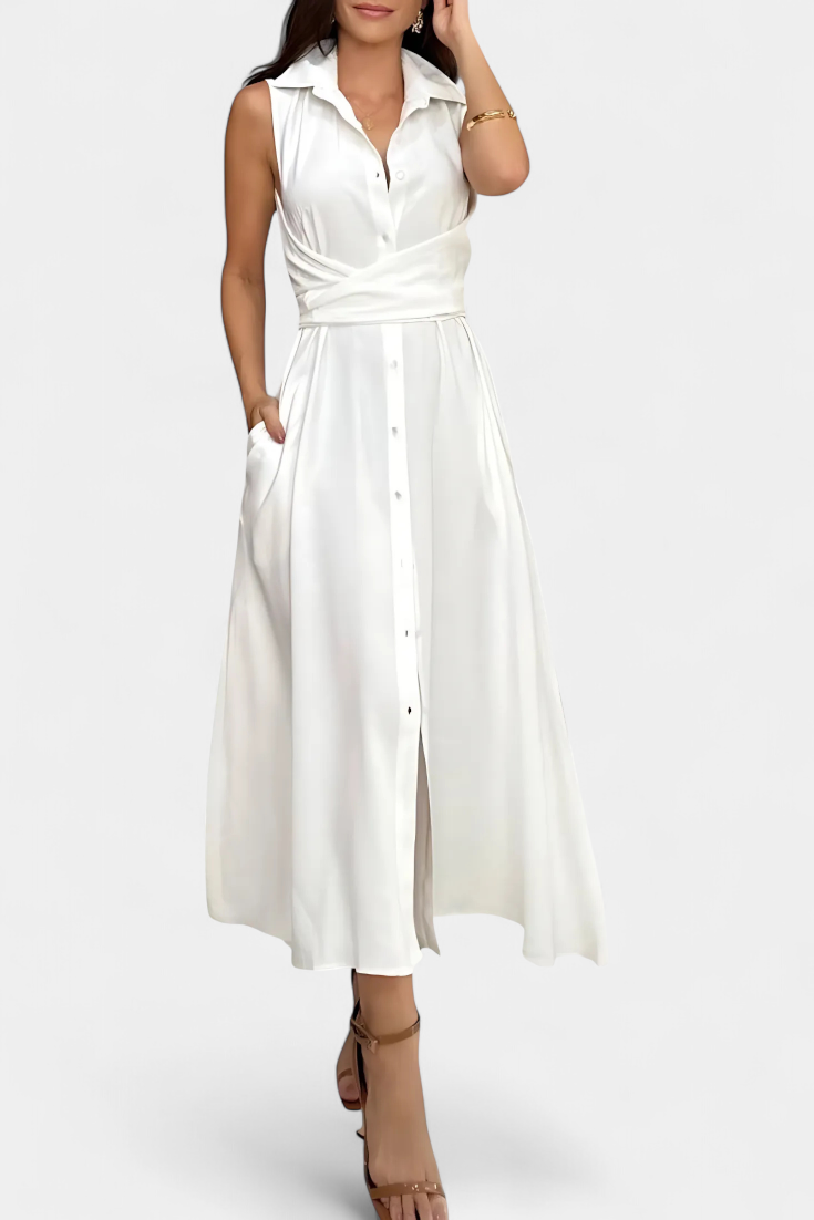 Meryl Πουκαμισοφόρεμα με Κουμπιά και Ρυθμιζόμενη Ζώνη