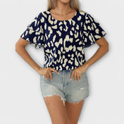 Εβελυν - Κασual μπλούζα με στρογγυλή λαιμόκοψη