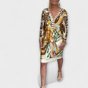 Φόρεμα Χαλαρό με V Ντεκολτέ (Ρετρό Σχέδιο)