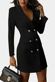 Heidi Κομψό Φόρεμα Blazer με Διπλή Πατιλέτα
