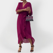 Φόρεμα Σιφόν με V-λαιμό