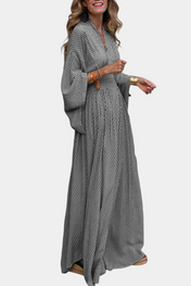 Anelia - Μάξι Γεωμετρικό Φόρεμα με Ντεκολτέ V