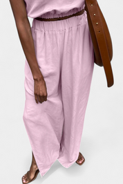 Portia Σετ από Βαμβάκι και Λινό με Πλαϊνό Άνοιγμα