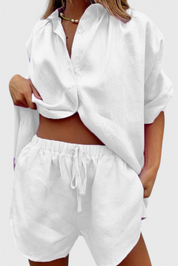 Anika Σετ Δύο Τεμαχίων με Πουκάμισο με Κουμπιά και Σορτς με Κορδόνι