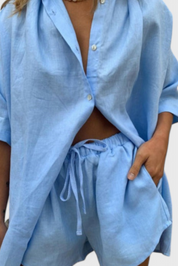 Anika Σετ Δύο Τεμαχίων με Πουκάμισο με Κουμπιά και Σορτς με Κορδόνι