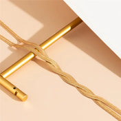 Κομψό Ρυθμιζόμενο Μακρύ Κολιέ με Σχέδιο Φιδιού