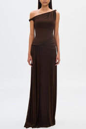 Eranda Μάξι Φόρεμα από Διάφανη Δραπέ Ύφανση Off-Shoulder