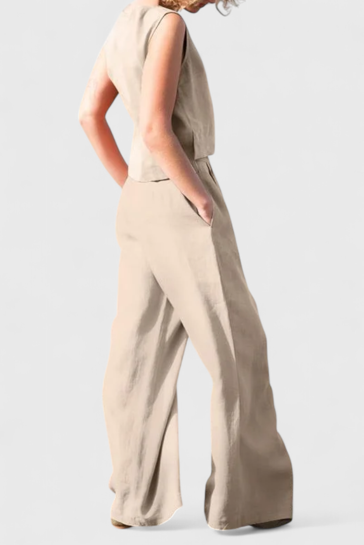 Yvanne Καλοκαιρινό Αμάνικο Σετ Vintage