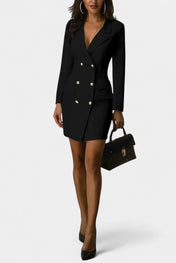 Heidi Κομψό Φόρεμα Blazer με Διπλή Πατιλέτα