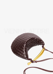 Αλεξάνδρα – Τσάντα με Υφαντό Σχέδιο και Χρυσό Χερούλι