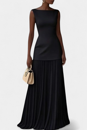 Silvana Μακρύ Βραδινό Φόρεμα από Σιφόν με Πιέτες