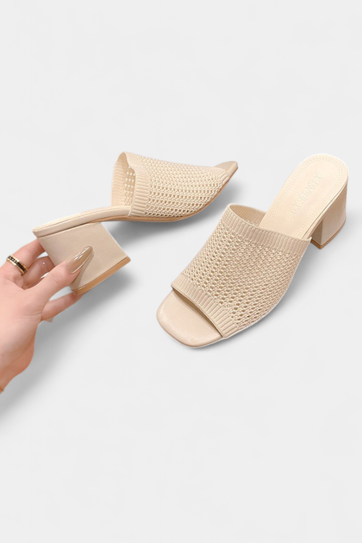 Christy Σανδάλια με τετράγωνο δικτυωτό τακούνι