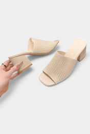 Christy Σανδάλια με τετράγωνο δικτυωτό τακούνι