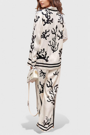 Nazaret Σετ με Φαρδύ Παντελόνι και Καλλιτεχνική Στάμπα