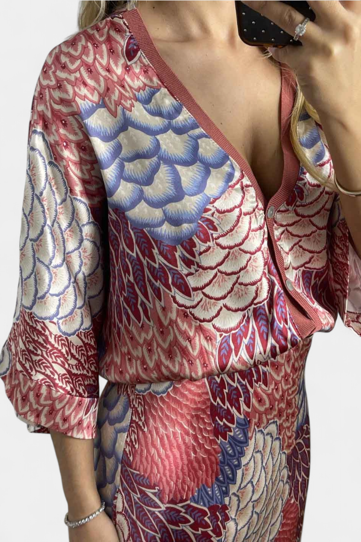 Shae Απαλό Σετ με Μπλούζα και Φλοράλ Φούστα Γοργονέ