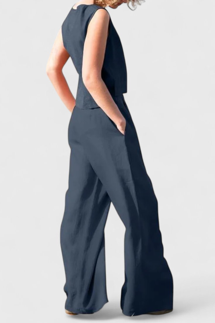 Yvanne Καλοκαιρινό Αμάνικο Σετ Vintage