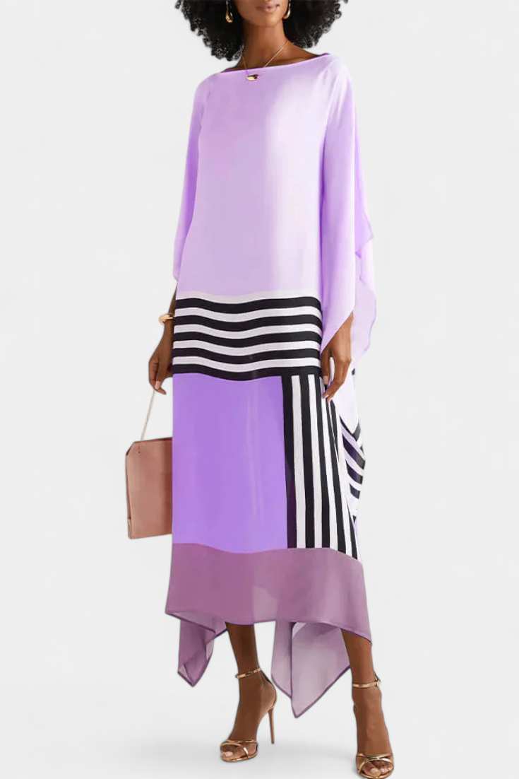 Ελενόρα Καφτάνι με Γεωμετρικό Σχέδιο, Φαρδιά Γραμμή και Ύφασμα Butterfly Mesh