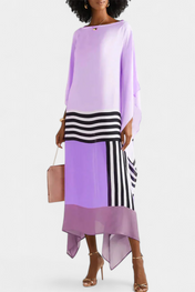 Ελενόρα Καφτάνι με Γεωμετρικό Σχέδιο, Φαρδιά Γραμμή και Ύφασμα Butterfly Mesh