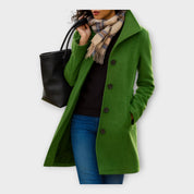 Κομψό Μάλλινο Παλτό με Κουμπιά