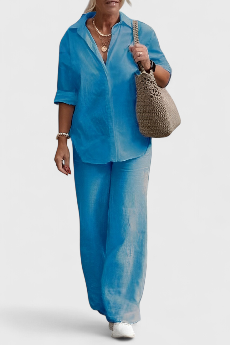 Skye Σετ Δύο Τεμαχίων από Βαμβάκι και Λινό