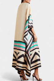 Ελενόρα Καφτάνι με Γεωμετρικό Σχέδιο, Φαρδιά Γραμμή και Ύφασμα Butterfly Mesh