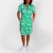 Μίντι Φόρεμα Με Σχέδιο Και Κοντό Μανίκι