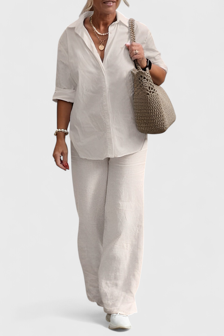 Skye Σετ Δύο Τεμαχίων από Βαμβάκι και Λινό