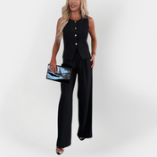 Κομψό Σετ Παντελόνι με Αμάνικο Τοπ