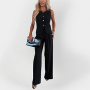 Κομψό Σετ Παντελόνι με Αμάνικο Τοπ