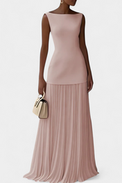 Silvana Μακρύ Βραδινό Φόρεμα από Σιφόν με Πιέτες