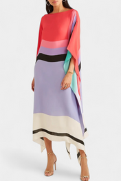 Ελενόρα Καφτάνι με Γεωμετρικό Σχέδιο, Φαρδιά Γραμμή και Ύφασμα Butterfly Mesh