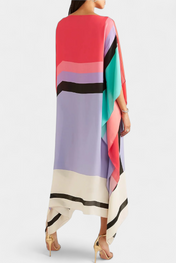 Ελενόρα Καφτάνι με Γεωμετρικό Σχέδιο, Φαρδιά Γραμμή και Ύφασμα Butterfly Mesh