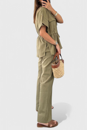 Lani Χαλαρό Σετ Δύο Τεμαχίων με Πουκάμισο και Παντελόνι