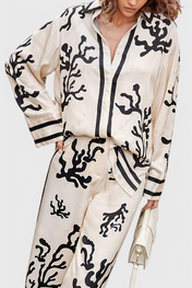 Nazaret Σετ με Φαρδύ Παντελόνι και Καλλιτεχνική Στάμπα