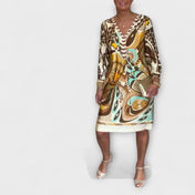 Φόρεμα Χαλαρό με V Ντεκολτέ (Ρετρό Σχέδιο)