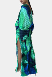 Rebecca Μάξι Φόρεμα με Κόψιμο και Πιέτες