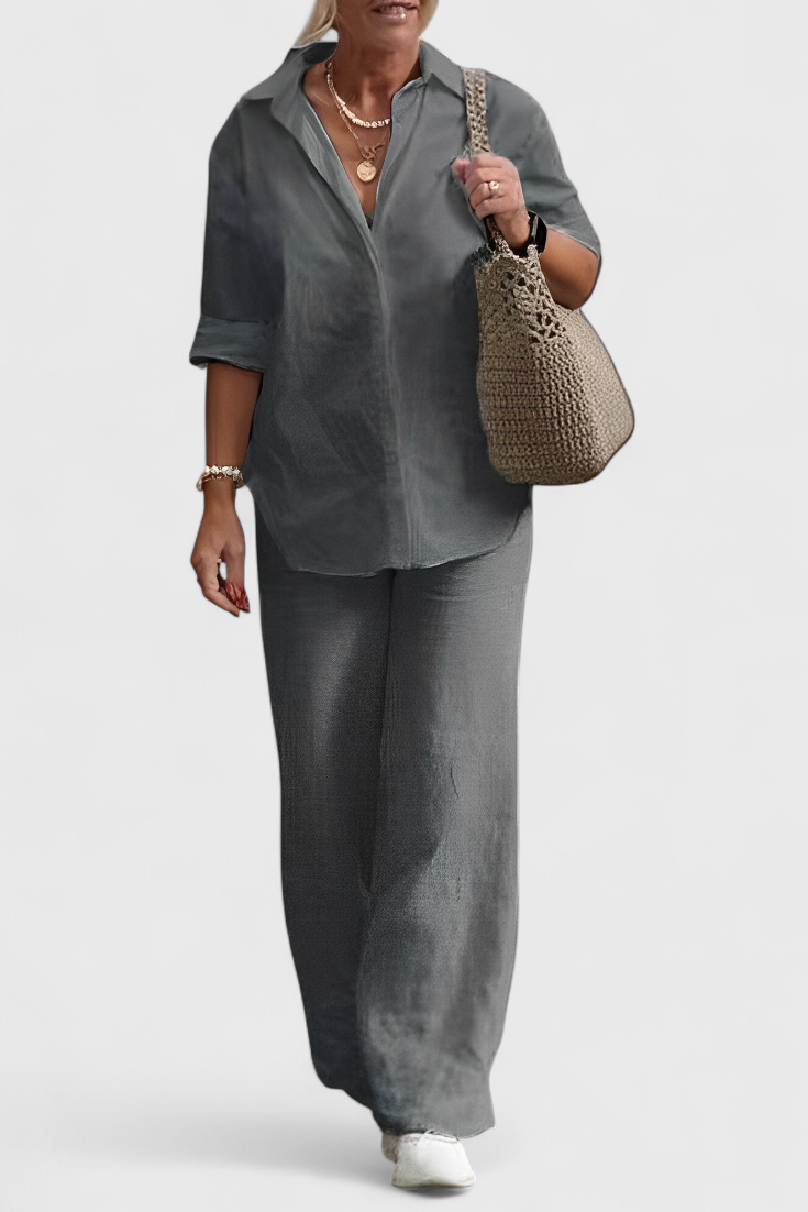 Skye Σετ Δύο Τεμαχίων από Βαμβάκι και Λινό