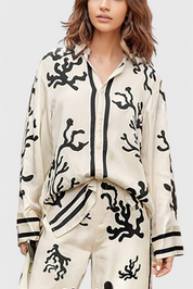 Nazaret Σετ με Φαρδύ Παντελόνι και Καλλιτεχνική Στάμπα