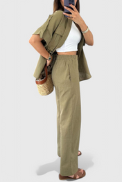 Lani Χαλαρό Σετ Δύο Τεμαχίων με Πουκάμισο και Παντελόνι