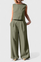 Yvanne Καλοκαιρινό Αμάνικο Σετ Vintage