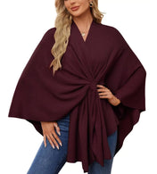 Maegan | Κομψό σάλι τύπου πόντσο με απαλή ανοιχτή μπροστινή σχεδίαση