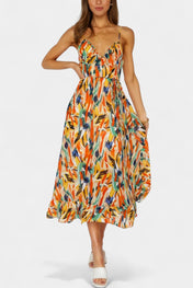 Fiona Μίντι Φόρεμα με Ζωντανό Μοτίβο